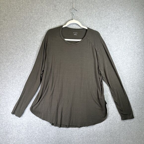 Halogen Brown Rayon Blend‎ Stretch Pullover Sweatshirt Long Sleeve Size 3x Crew - Picture 1 of 9